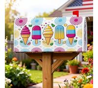 Coperture magnetiche per cassette postali a forma di cono gelato, decorazioni estive per cassette postali con ghiaccioli giocosi a spirale per decorazioni per casa e giardino, 53 x 64 cm