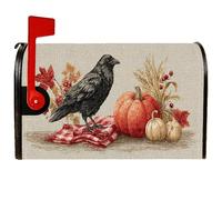 Coperture magnetiche per cassette postali a forma di corvo, rustiche, zucca, zucca, arancione, protezione per la casa e il giardino, 45 x 53 cm