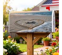 Coperture magnetiche per cassette postali a forma di cuore, conchiglie di sabbia rilassanti per la spiaggia, per decorazioni esterne, 45,7 x 53,7 cm