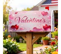 Coperture magnetiche per cassette postali a forma di cuore, per San Valentino con scintillii festivi color pesca, coperture per cassetta delle lettere per esterni, per decorazione portico anteriore