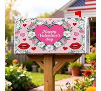 Coperture magnetiche per cassette postali a forma di cuore, per San Valentino, romantiche rose bacio, San Valentino, pesca, per esterni, decorazioni per casa e giardino, 53 x 64 cm