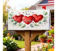 Coperture magnetiche per cassette postali a forma di cuore, per San Valentino, romantiche scatole regalo di eucalipto per San Valentino, copertura stagionale per cassetta postale per giardino, patio