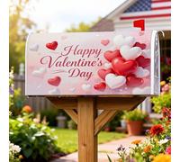 Coperture magnetiche per cassette postali a forma di cuore, romantiche scintille di San Valentino con sfondo pesca, per San Valentino, decorazione per porta d'ingresso, 53 x 64 cm