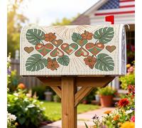 Coperture magnetiche per cassette postali a forma di cuore, tropicale bohémien, ibisco Monstera, verde estate, copertura per cassetta postale per decorazione del prato, 53 x 64 cm