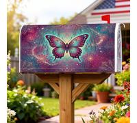 Coperture magnetiche per cassette postali a forma di farfalla, bohémien con fiori vivaci foglie primaverili, protezione per la posta per decorazioni esterne, 45,7 x 53,7 cm