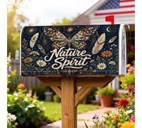 Coperture magnetiche per cassette postali a forma di farfalla, con piume di fiore bohémien, protezione per cassetta postale per esterni, decorazione da giardino, 45,7 x 53,7 cm