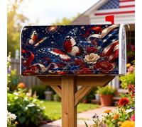 Coperture magnetiche per cassette postali a forma di farfalla, con stelle patriottiche, nastri per il giorno dell'indipendenza, protezione per la posta per decorazioni esterne, 53 x 64 cm