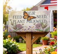 Coperture magnetiche per cassette postali a forma di farfalla, copertura stagionale per cassetta delle lettere con fiori botanici naturali e foglie, per decorazioni per la casa e il giardino, 45,7 x