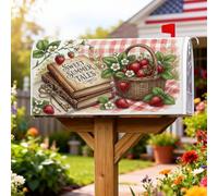 Coperture magnetiche per cassette postali a forma di fragola, copertura estiva rustica per libri e cassette postali stagionali rosse per decorazioni per casa e giardino, 45,7 x 53,3 cm
