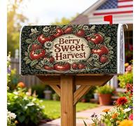 Coperture magnetiche per cassette postali a forma di fragola, decorazione rustica per cassetta postale con frutta e fiori rossi, decorazione per giardino e cortile, 45,7 x 53,3 cm