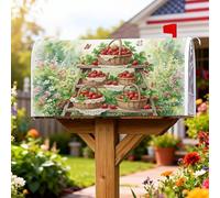 Coperture magnetiche per cassette postali a forma di fragola, per cestini estivi rustici con farfalle, per decorazioni da giardino e cortile, 53 x 64 cm