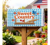 Coperture magnetiche per cassette postali a forma di fragola, rustiche campagne Bluebird mattarello blu estivo per decorazione portico anteriore, 45,7 x 53,7 cm