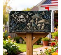 Coperture magnetiche per cassette postali a forma di funghi, copertura decorativa per cassetta postale da giardino e patio, con farfalle naturali del bosco, 45,7 x 53,7 cm