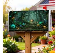Coperture magnetiche per cassette postali a forma di funghi, fantasiosa lanterna foresta autunno verde protezione per la decorazione esterna del cortile 45,7 x 53,7 cm