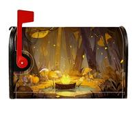 Coperture magnetiche per cassette postali a forma di funghi, zucche autunnali del bosco autunnali arancioni per decorazioni da giardino per esterni, 53 x 64 cm