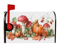 Coperture magnetiche per cassette postali a forma di fungo, autunnali rustiche foglie di zucca autunnali, copertura per cassetta della posta arancione per decorazioni per casa e giardino, 53 x 64 cm