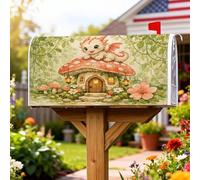Coperture magnetiche per cassette postali a forma di fungo, fantasiose coperture per cassette postali fantasy, drago, fiore, primavera, verde, per esterni, decorazioni per casa e giardino, 45,7 x 53,3