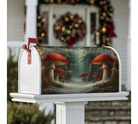 Coperture magnetiche per cassette postali a forma di fungo, fantasiose fantasiose foreste e sentieri autunnali, protezione per la decorazione del portico anteriore, 45,7 x 53,7 cm