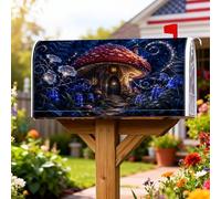 Coperture magnetiche per cassette postali a forma di fungo, fantasiosi fiori fantasiosi, luci autunnali, copertura per cassetta postale per le vacanze, decorazione per cortile, 45,7 x 53,3 cm