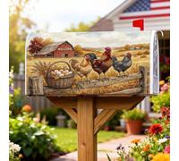 Coperture magnetiche per cassette postali a forma di galline, rustiche per cestino delle uova autunnali, copertura per cassetta postale per giardino, patio, decorazione 45,7 x 53,3 cm