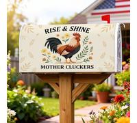 Coperture magnetiche per cassette postali a forma di gallo, copertura per cassetta delle lettere con fiori rustici e foglie primaverili, per decorazione portico anteriore, 45,7 x 53,7 cm