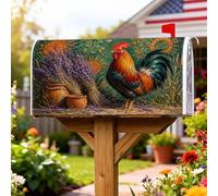 Coperture magnetiche per cassette postali a forma di gallo, copertura per cassetta delle lettere in stile rustico, per casa, lavanda, verde estate, decorazione da giardino, 53 x 64 cm