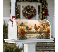 Coperture magnetiche per cassette postali a forma di gallo, decorazione per cassette postali rustiche in pino giallo caldo, decorazione per esterni, 45,7 x 53,7 cm
