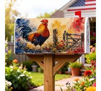 Coperture magnetiche per cassette postali a forma di gallo, decorazione rustica per cassetta postale rossa autunnale, decorazione per giardino, cortile, 45,7 x 53,3 cm