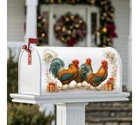 Coperture magnetiche per cassette postali a forma di gallo, fiori rustici rustici, idea regalo autunnale, multicolore, copertura per cassetta postale per decorazione cortile anteriore 53 x 64 cm