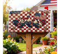 Coperture magnetiche per cassette postali a forma di gallo, patriottiche rustiche a stelle e strisce per il giorno dell'indipendenza, copertura rossa per cassetta postale per esterni decorazione da