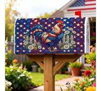 Coperture magnetiche per cassette postali a forma di gallo, patriottiche rustiche stelle margherite indipendenza rossa protezione per la porta d'ingresso, 45,7 x 53,7 cm