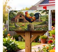 Coperture magnetiche per cassette postali a forma di gallo, protezione per cassetta postale rustica rustica, per decorazione portico anteriore, 53 x 64 cm