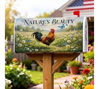 Coperture magnetiche per cassette postali a forma di gallo, rustiche, con farfalla, tarassaco, primavera, verde, decorazioni per cassetta delle lettere per giardino, patio, 53 x 65 cm