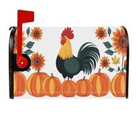 Coperture magnetiche per cassette postali a forma di gallo, rustiche, con girasole, zucca, arancione, decorazione per cortile, 45 x 53 cm