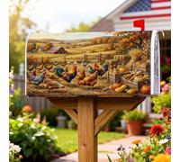 Coperture magnetiche per cassette postali a forma di gallo, rustiche fattoria gallina zucche autunnali arancioni per le vacanze per la casa e il giardino, 45,7 x 53,7 cm