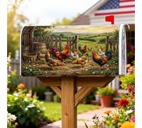 Coperture magnetiche per cassette postali a forma di gallo, rustiche per galline e fienili, per decorazioni da giardino all'aperto, 53 x 64 cm