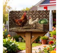 Coperture magnetiche per cassette postali a forma di gallo, rustiche, per la decorazione della porta d'ingresso, 45,7 x 53,7 cm, colore: marrone