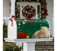 Coperture magnetiche per cassette postali a forma di gattino, ornamenti natalizi a forma di stella di Natale, colore verde, per decorazioni per la casa e il giardino, 45,7 x 53,7 cm