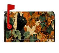 Coperture magnetiche per cassette postali a forma di gatto, autunnali rustiche foglie d'uva autunnali, copertura arancione per la decorazione del cortile anteriore 45,7 x 53,7 cm