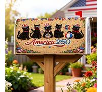 Coperture magnetiche per cassette postali a forma di gatto, con bandiera patriottica dell'America e cappello a cilindro per il giorno dell'indipendenza, decorazioni per cassetta delle lettere per