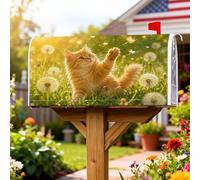 Coperture magnetiche per cassette postali a forma di gatto, con dente di leone primaverile, protezione per la casa e il giardino, 45 x 53 cm