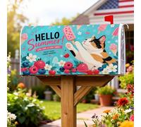 Coperture magnetiche per cassette postali a forma di gatto, decorazioni estive per cassette postali con gelato e ciliegie, decorazione estiva per portico anteriore, 53 x 65,5 cm