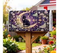 Coperture magnetiche per cassette postali a forma di gatto, fantasiose farfalle con luna mistica autunnale, copertura per cassetta della posta per esterni, decorazione da giardino, 45,7 x 53,3 cm