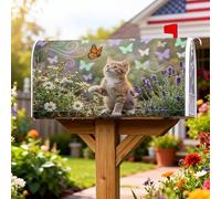 Coperture magnetiche per cassette postali a forma di gatto, fantasiose farfalle e margherite primaverili, copertura decorativa per cassetta delle lettere per la decorazione del cortile anteriore 53 x