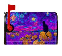 Coperture magnetiche per cassette postali a forma di gatto, fantasiose zucche di Halloween con stelle di Halloween, coperture per cassetta delle lettere per esterni, decorazione da cortile, 45,7 x