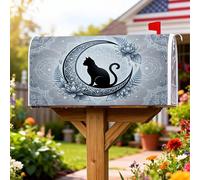 Coperture magnetiche per cassette postali a forma di gatto, mistiche e contemporanee con luna, ninfee autunnali, decorazioni per cassetta delle lettere per giardino, cortile, 45,7 x 53,3 cm
