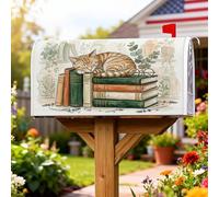 Coperture magnetiche per cassette postali a forma di gatto, per libri letterari rustici e occhiali, nessuna copertura verde per cassetta postale stagionale per decorazione da cortile 45,7 x 53,7 cm
