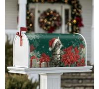 Coperture magnetiche per cassette postali a forma di gatto, regali natalizi con stella di Natale, decorazioni verdi per cassetta delle lettere per la porta d'ingresso, 45 x 53 cm