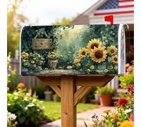 Coperture magnetiche per cassette postali a forma di girasole, cestino per le api primaverili rustiche primaverili gialle per decorazione da giardino e cortile, 53 x 64 cm