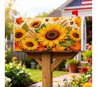 Coperture magnetiche per cassette postali a forma di girasole, copertura decorativa per cassetta postale rustica di fattoria con ghianda di grano giallo autunnale per decorazioni per la casa e il